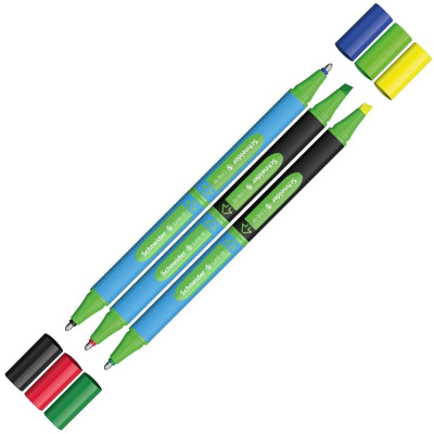 Набор Schneider ручка-текст-маркер 'Slider Link-It' 4цв 1.4мм /2цв 1-4мм трехгранный корпус